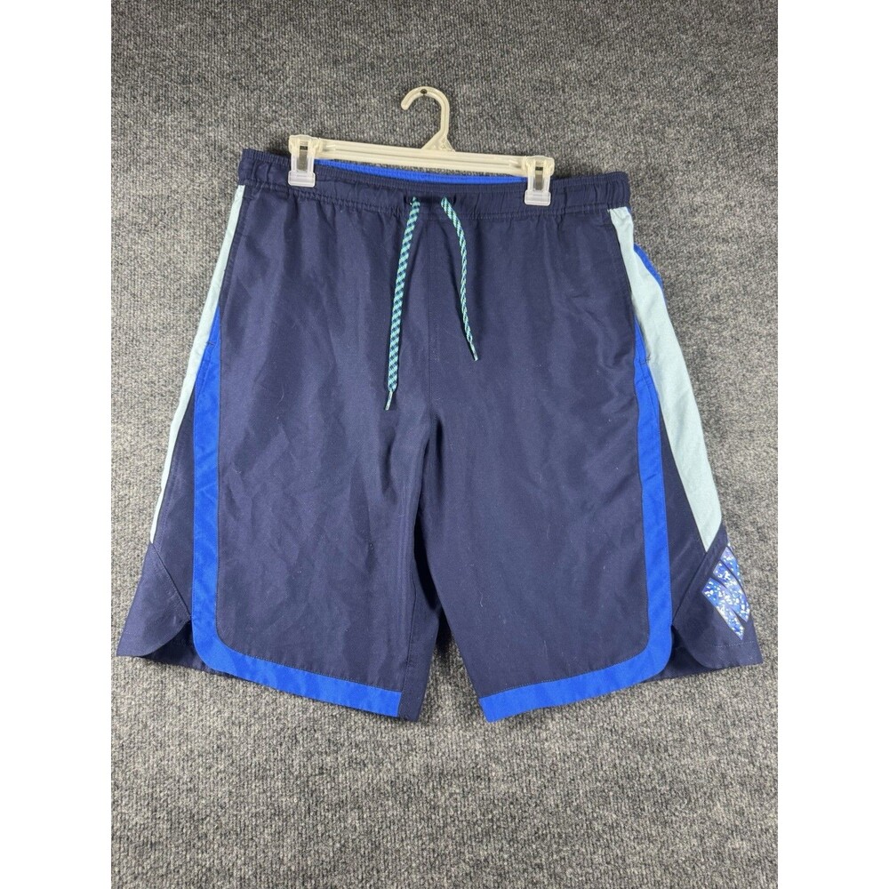 Nike Swim Trunks Board Shorts Navy Royal Blue Mint Spellout Graphic Mens Y2K